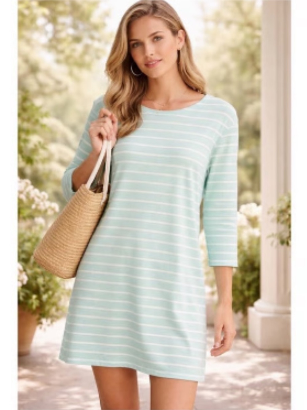 STS Sail to Sable Striped Shift Dress Mint Green White Size XL